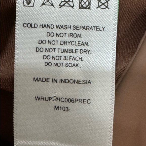 Freddy WRUP Faux Leather High Waisted Zipper Petite Length Mocha Women's XL - Picture 3 of 16